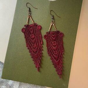 •WHITE OWL JEWELRY• hippolyta hand-dyed antique lace earrings